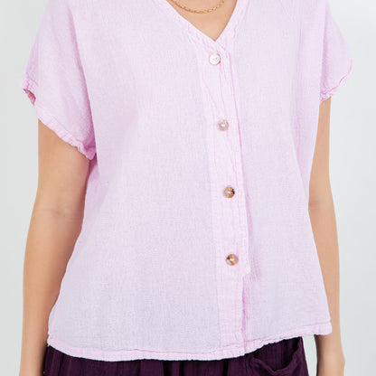 Cottonways Constance Top -100% Cotton Gauze - New Colors! in Black/Size OSFM view 4 - Cottonways Tops