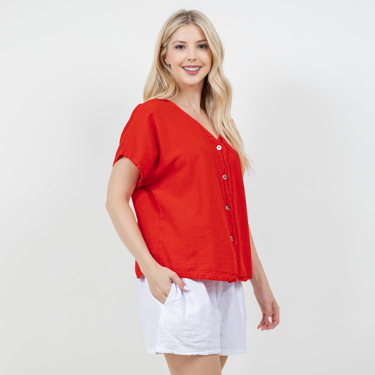 Cottonways Constance Top -100% Cotton Gauze - New Colors! in Iron/Size OSFM view 9 - Cottonways Tops
