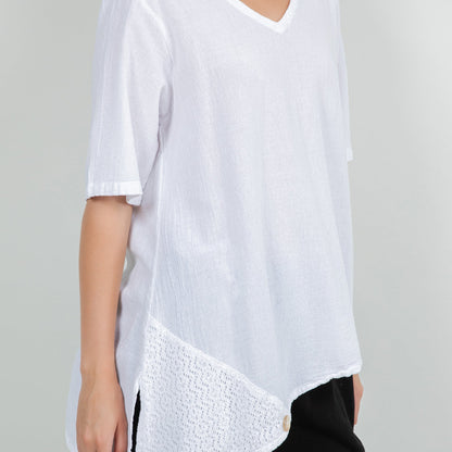 Cottonways Dagny Top - Cotton Knit Accents Overlay a Fun Sidekick 100% Cotton Gauze in 2 (L/XL) view 19 - Fall Wardrobe Essen
