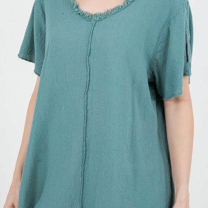 Cottonways Jan Top -100% Cotton Gauze in Ivory/Size OSFM view 8 - Gauze Top
