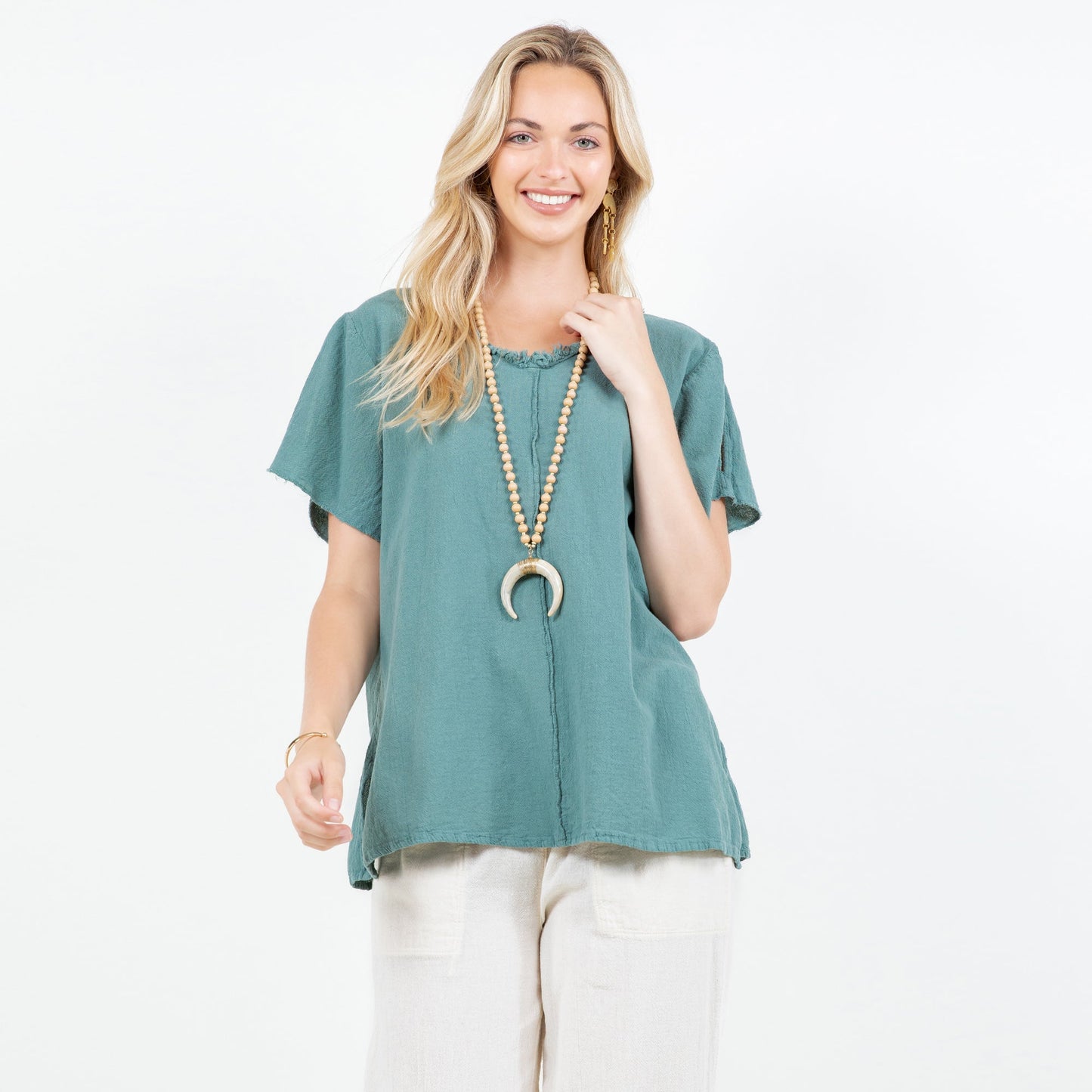 Cottonways Jan Top -100% Cotton Gauze in Sahara/Size OSFM view 16 - Gauze Top