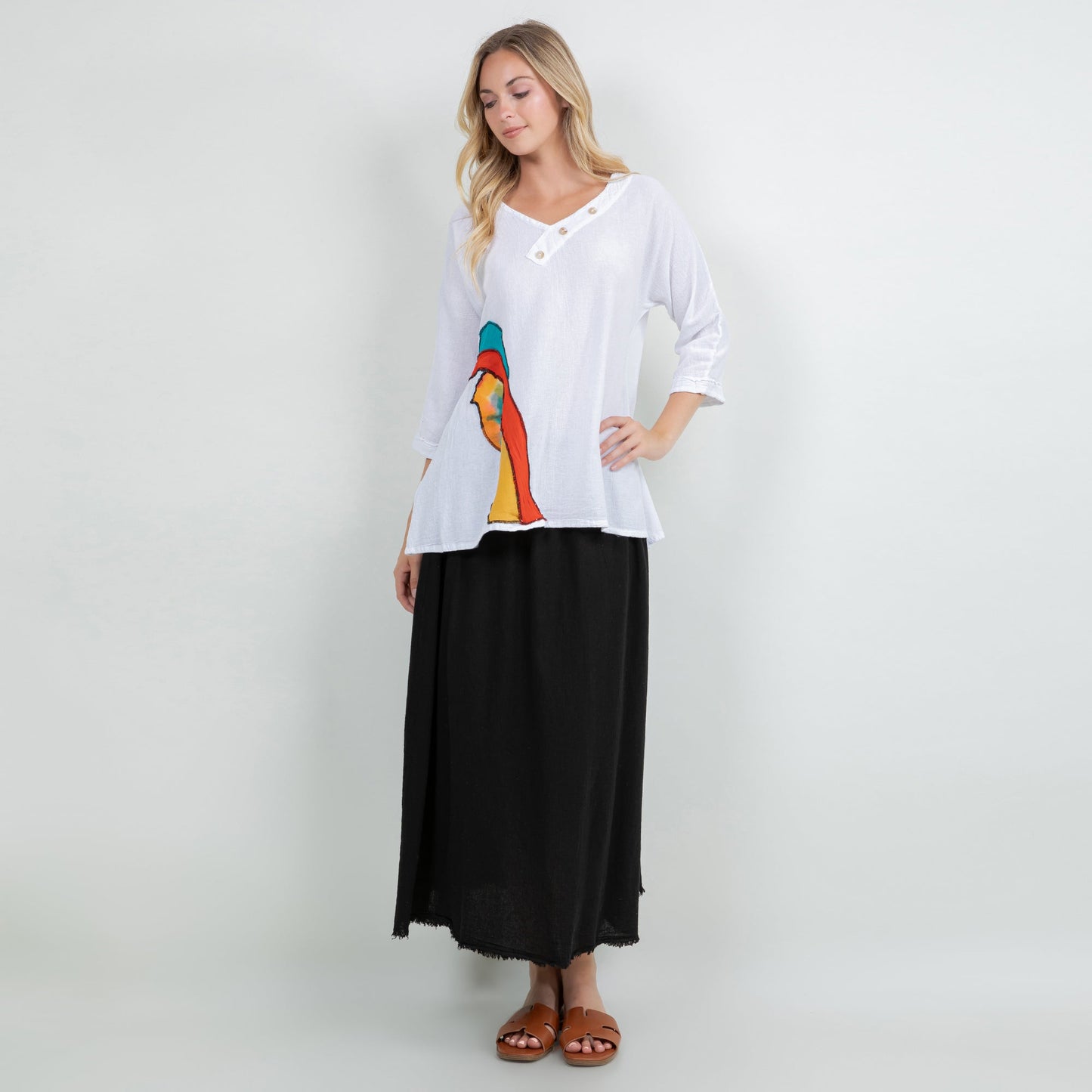 Cottonways Lucia Applique Top 100% Cotton Gauze in 3 view 12 - Cottonways Tops