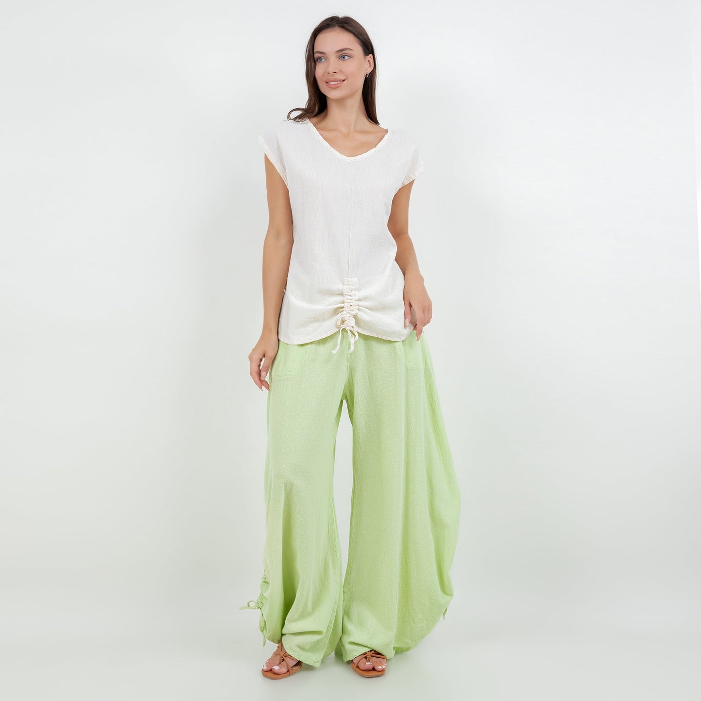 Cottonways Oana Pants 100% Cotton Gauze in Lilac Frost view 10 - Cottonways Pants (bottom)