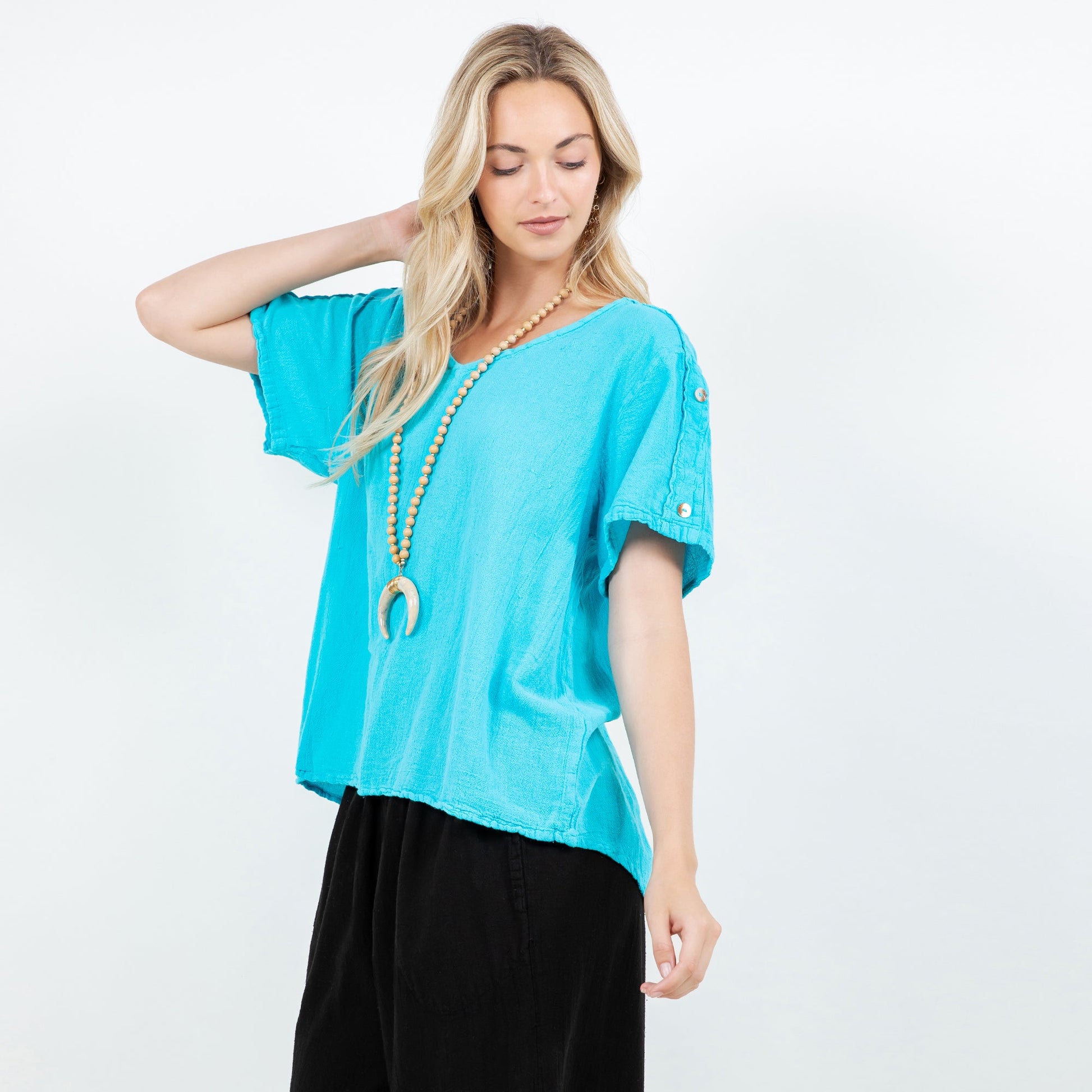 Cottonways Shirley Top 100% Cotton Gauze in 0 (XS/S) view 2 - Cottonways Tops