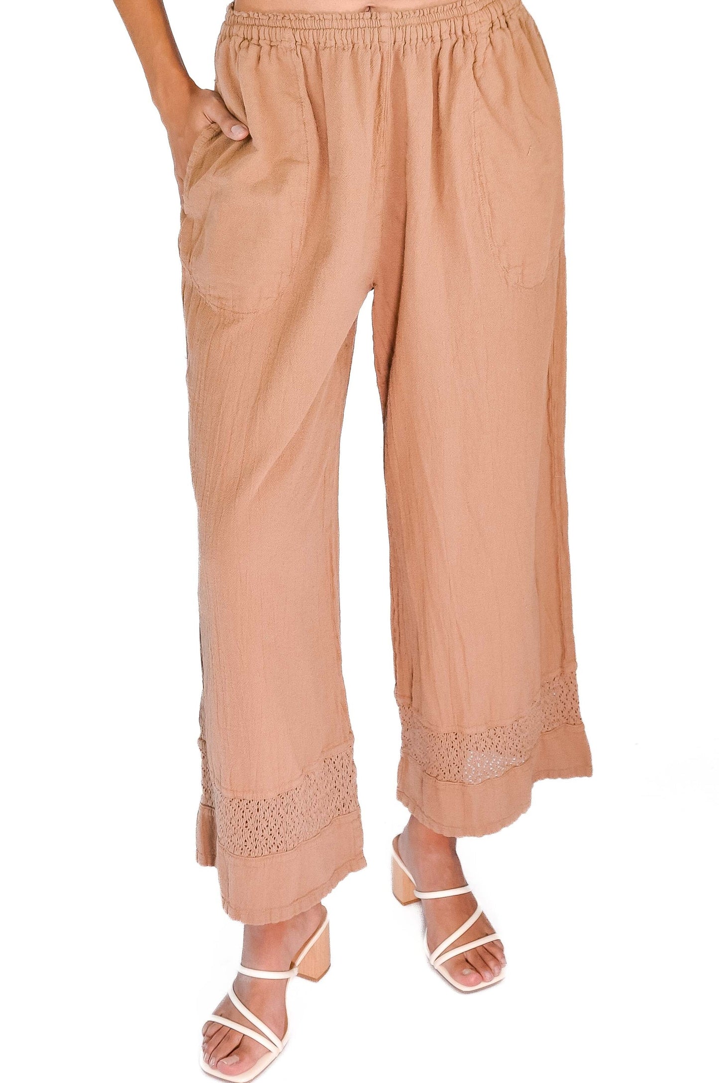 Cottonways Willow Pant - 100% Cotton Gauze in Lime Frost view 13 - Willow Gauze (bottom)