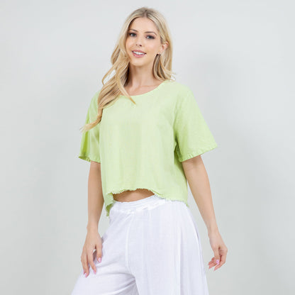 Cottonways Women's 100% Cotton Gauze Heidi Top in Ivory/Size OSFM view 11 - Cottonways Tops