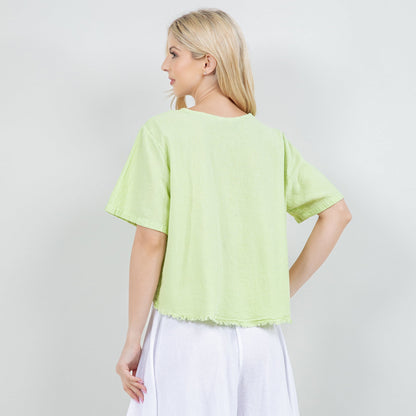 Cottonways Women's 100% Cotton Gauze Heidi Top in Lilac Frost/Size OSFM view 12 - Cottonways Tops