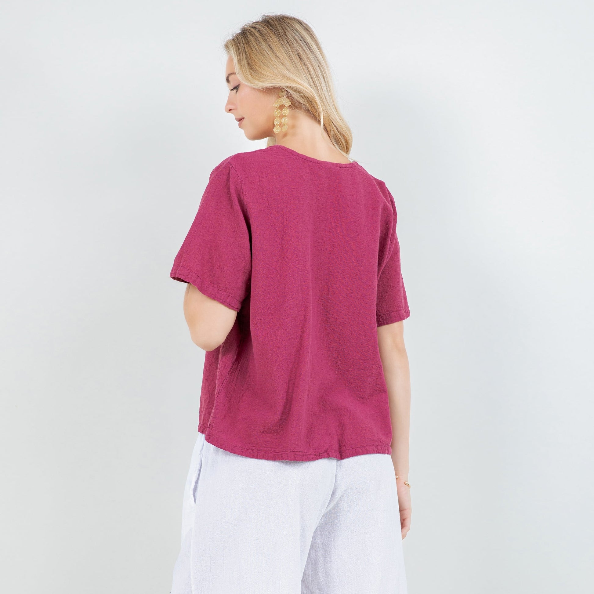 Cottonways Women's 100% Cotton Gauze Turtle Top in Coffee view 7 - Cottonways Tops