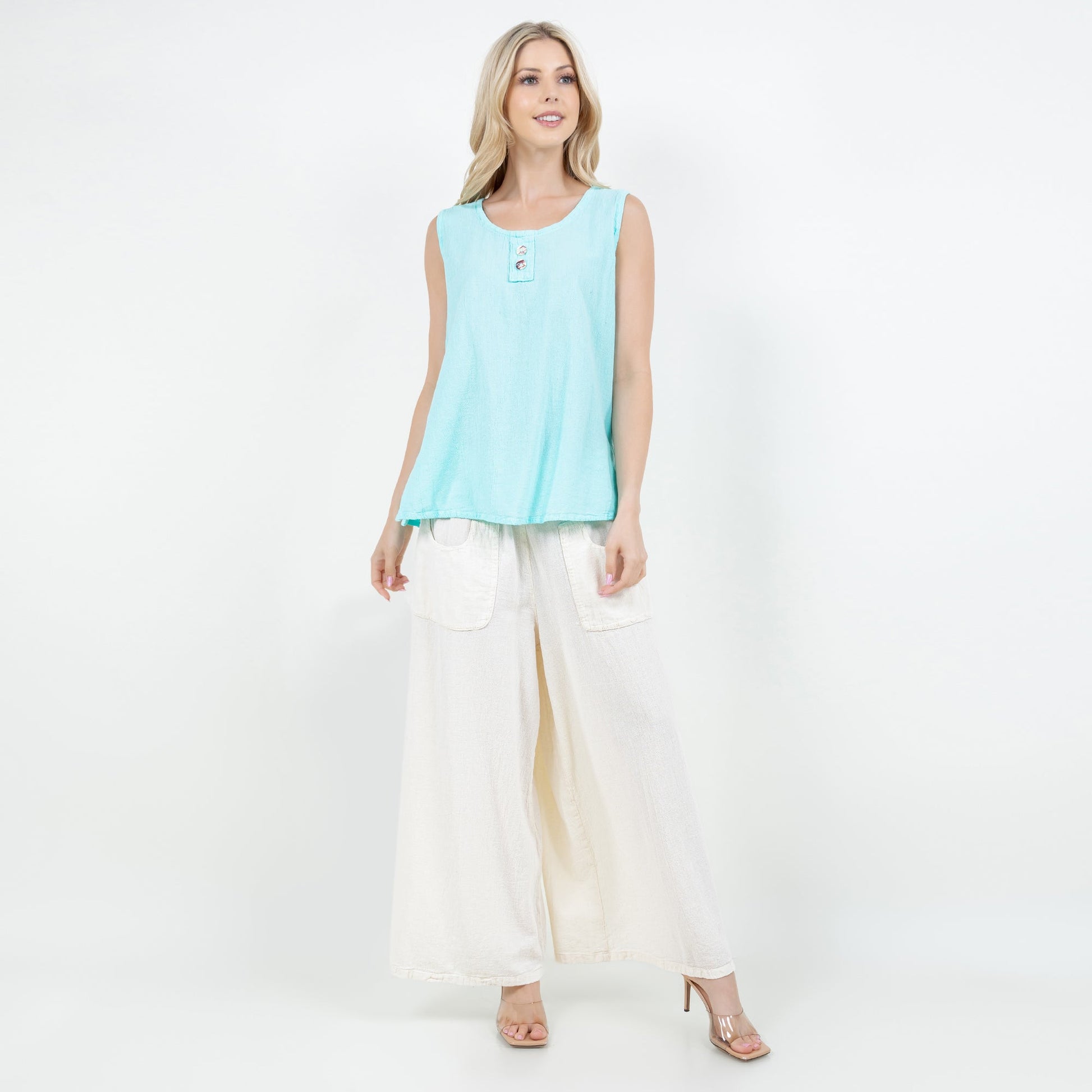 Cottonways Women's Cotton Gauze Anne Top in Eggplant/ Size OSFM view 7 - Cottonways Tops