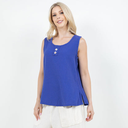 Cottonways Women's Cotton Gauze Anne Top in Peacock/ Size OSFM view 17 - Cottonways Tops