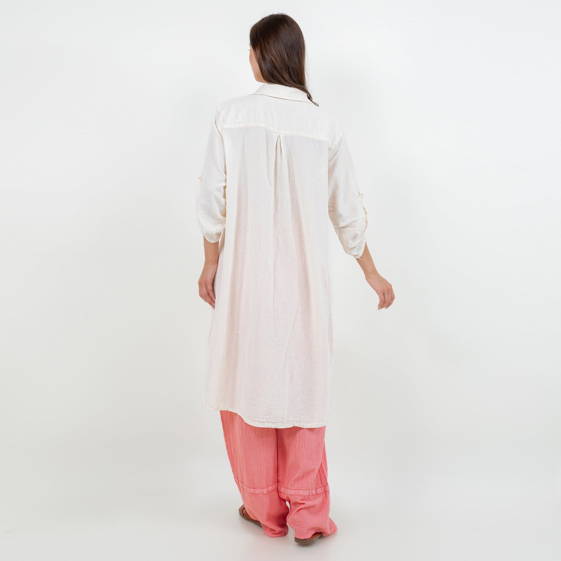 Cottonways Women's Cotton Gauze Chris Tunic in Ivory/Size OSFM view 11 - Cotton Womens Tunics (top)