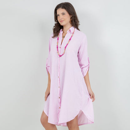 Cottonways Women's Cotton Gauze Chris Tunic in Peacock/Size OSFM view 17 - Cotton Womens Tunics (top)