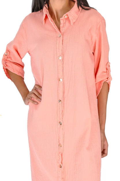 Cottonways Women's Cotton Gauze Chris Tunic in Walnut/Size OSFM view 25 - Cotton Womens Tunics (top)