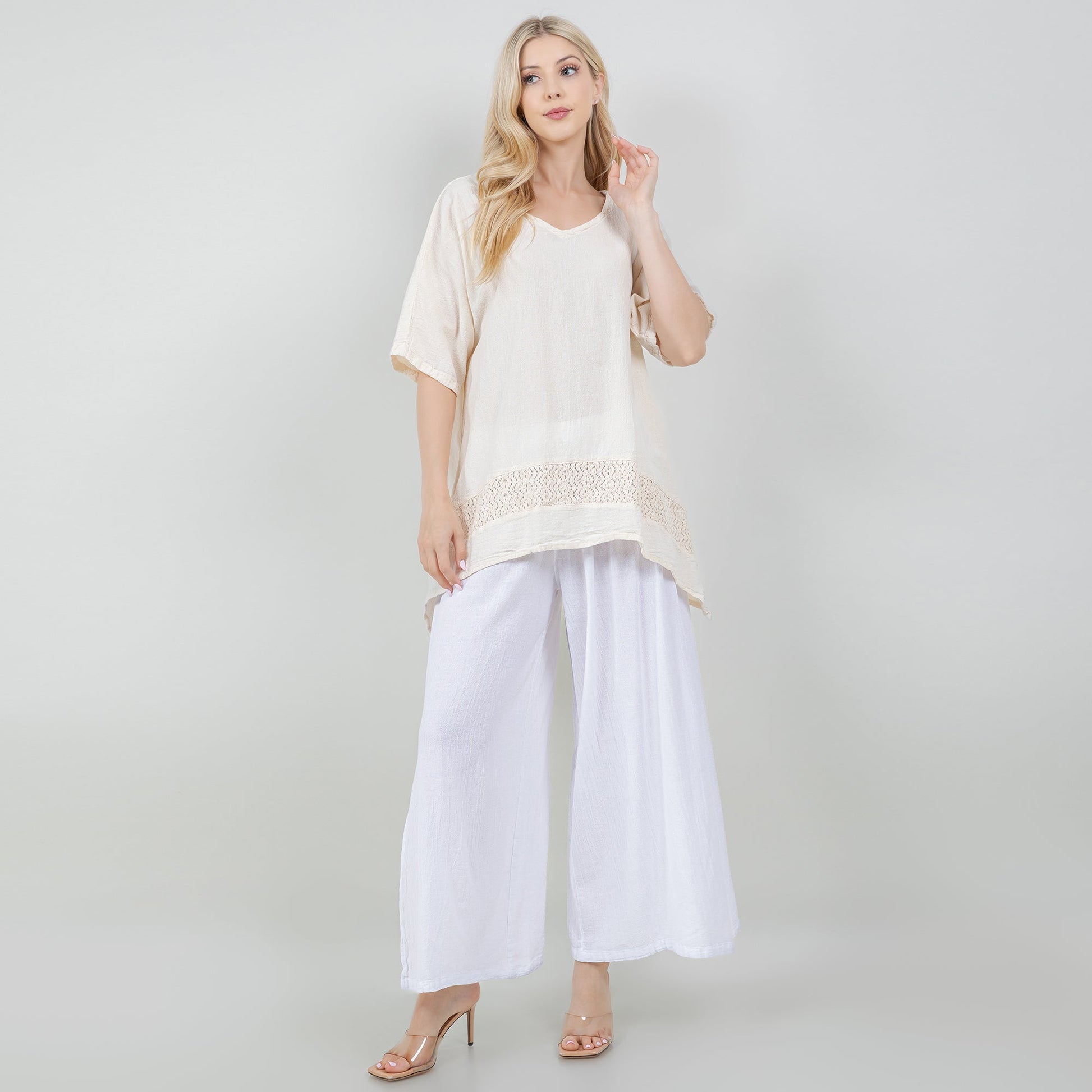 Cottonways Women's Cotton Gauze Cynthia Top in Peacock/ Size OSFM view 17 - Cottonways Tops