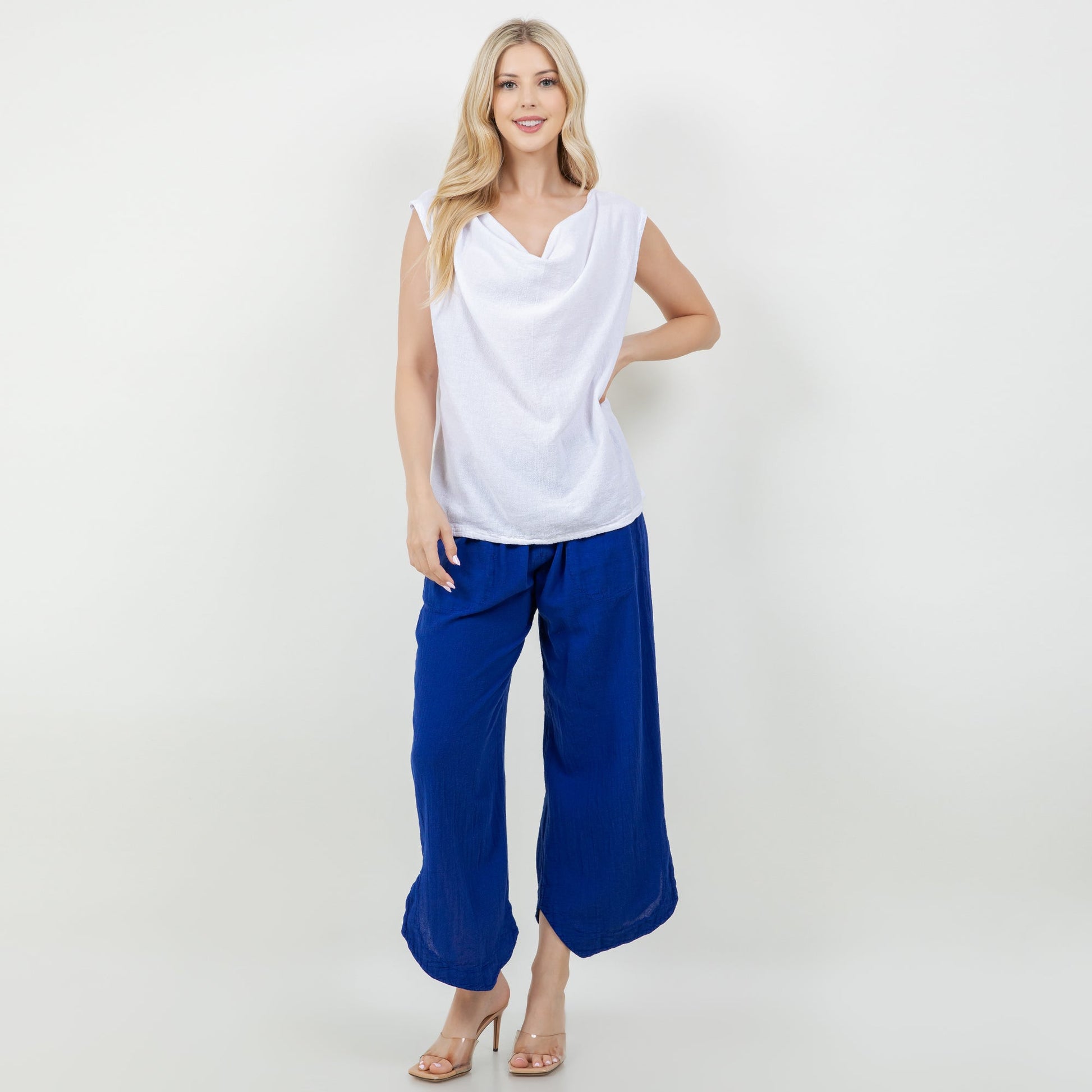 Cottonways Women's Cotton Gauze Rosemary Top in Titanium/Size OSFM view 6 - Cottonways Tops