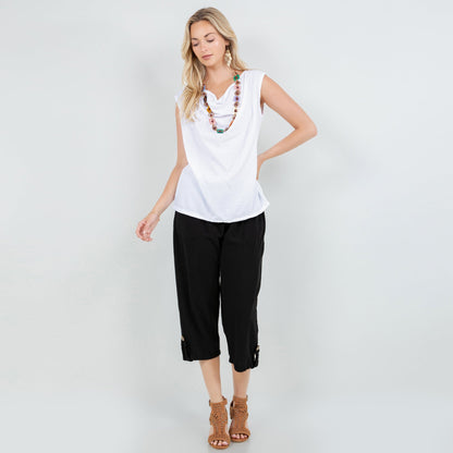 Cottonways Women's Cotton Gauze Rosemary Top in Walnut/Size OSFM view 7 - Cottonways Tops