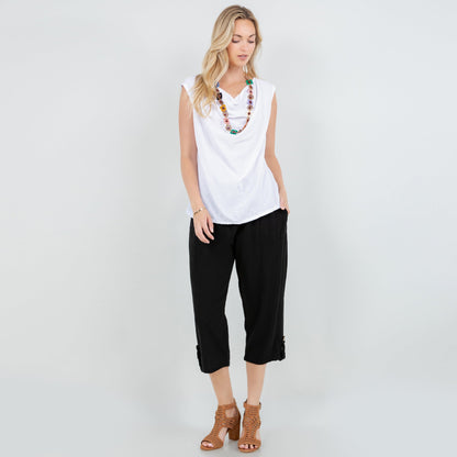 Cottonways Women's Cotton Gauze Rosemary Top in White/Size OSFM view 8 - Cottonways Tops