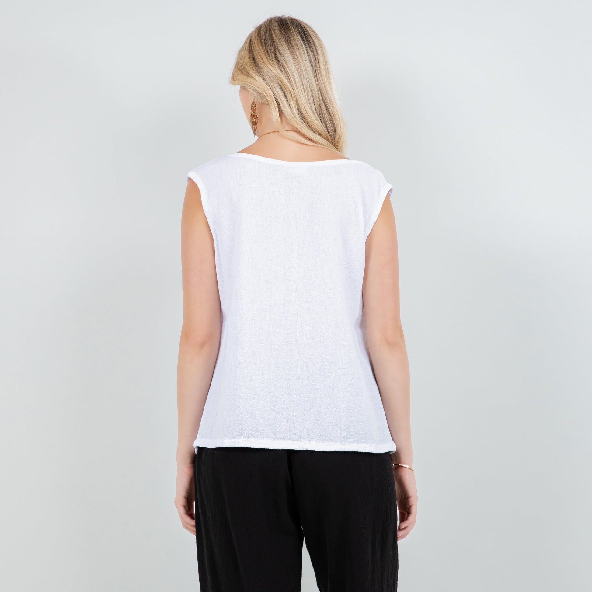 Cottonways Women's Cotton Gauze Rosemary Top view 11 - Cottonways Tops