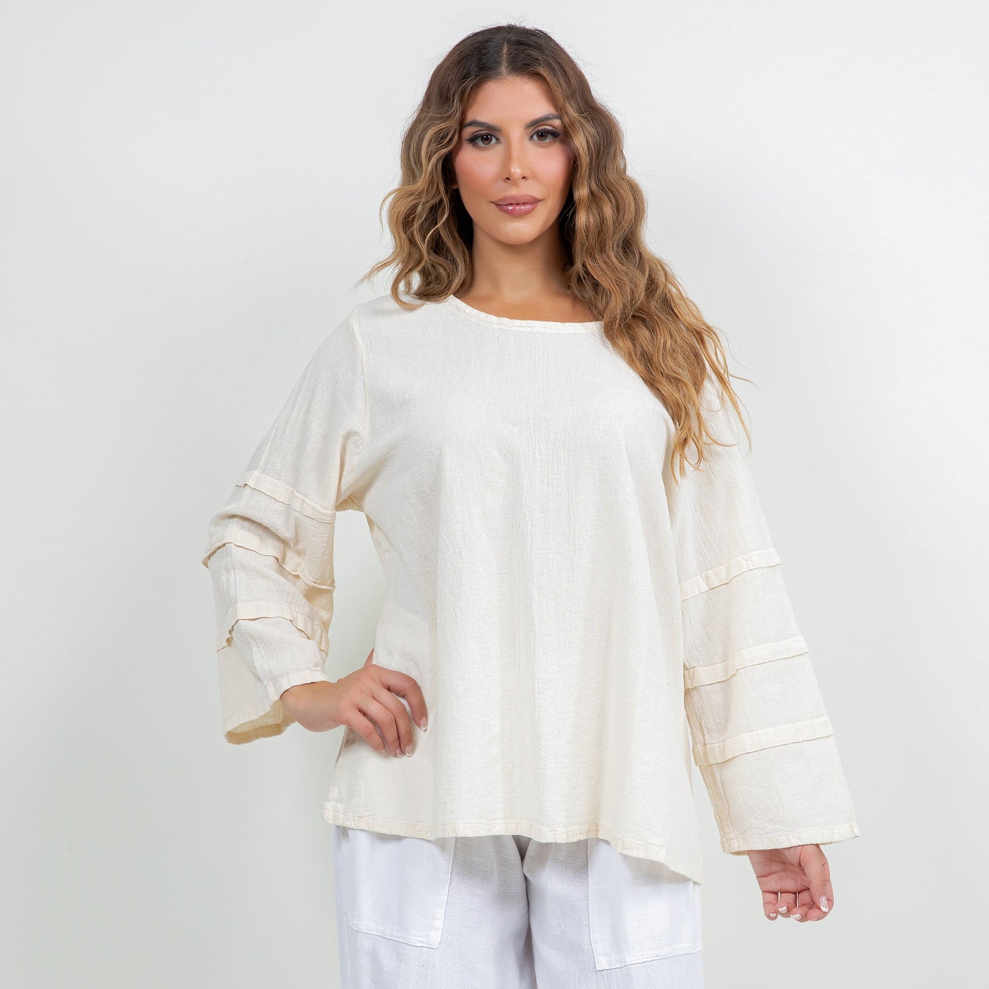 Cottonways Women's Cotton Gauze Sabrina Top in Eggplant view 5 - Cottonways Tops