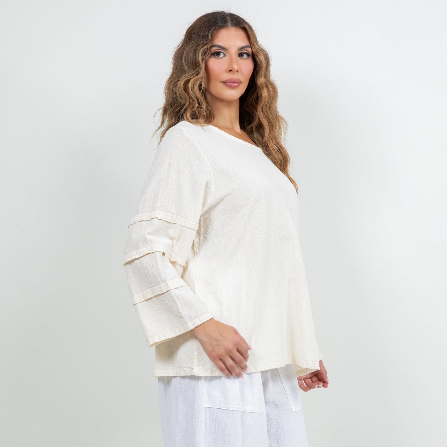 Cottonways Women's Cotton Gauze Sabrina Top in Indigo view 6 - Cottonways Tops