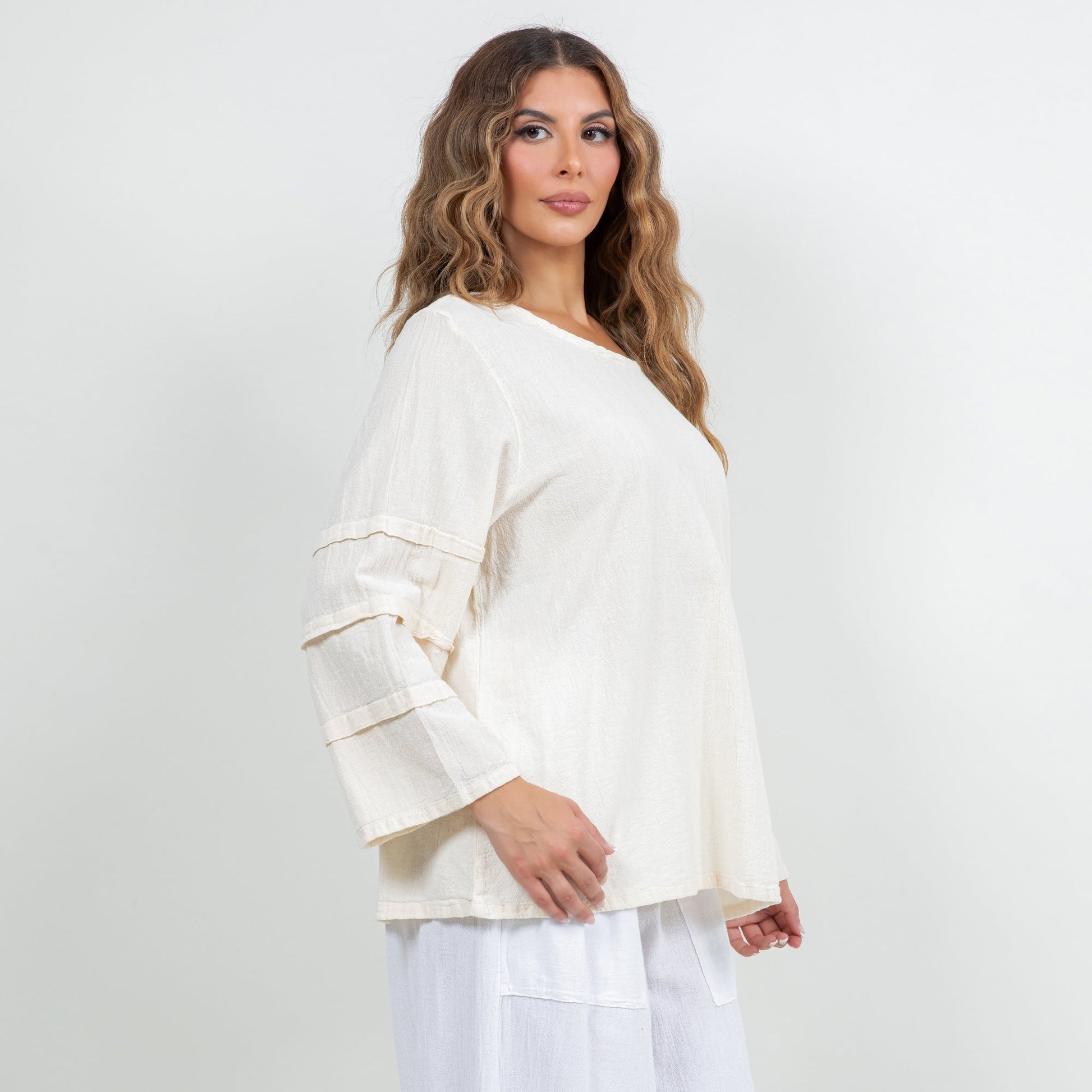 Cottonways Women's Cotton Gauze Sabrina Top in Indigo view 6 - Cottonways Tops