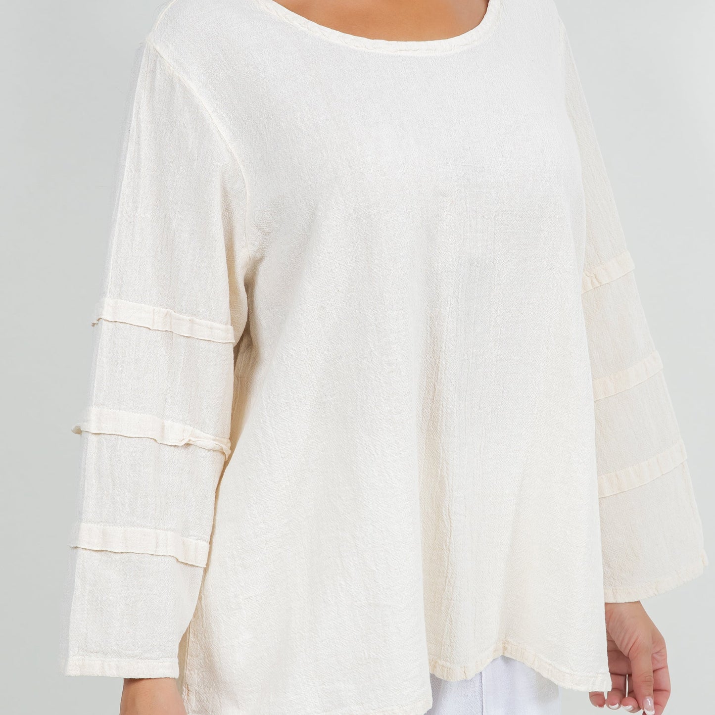Cottonways Women's Cotton Gauze Sabrina Top in Iron view 7 - Cottonways Tops