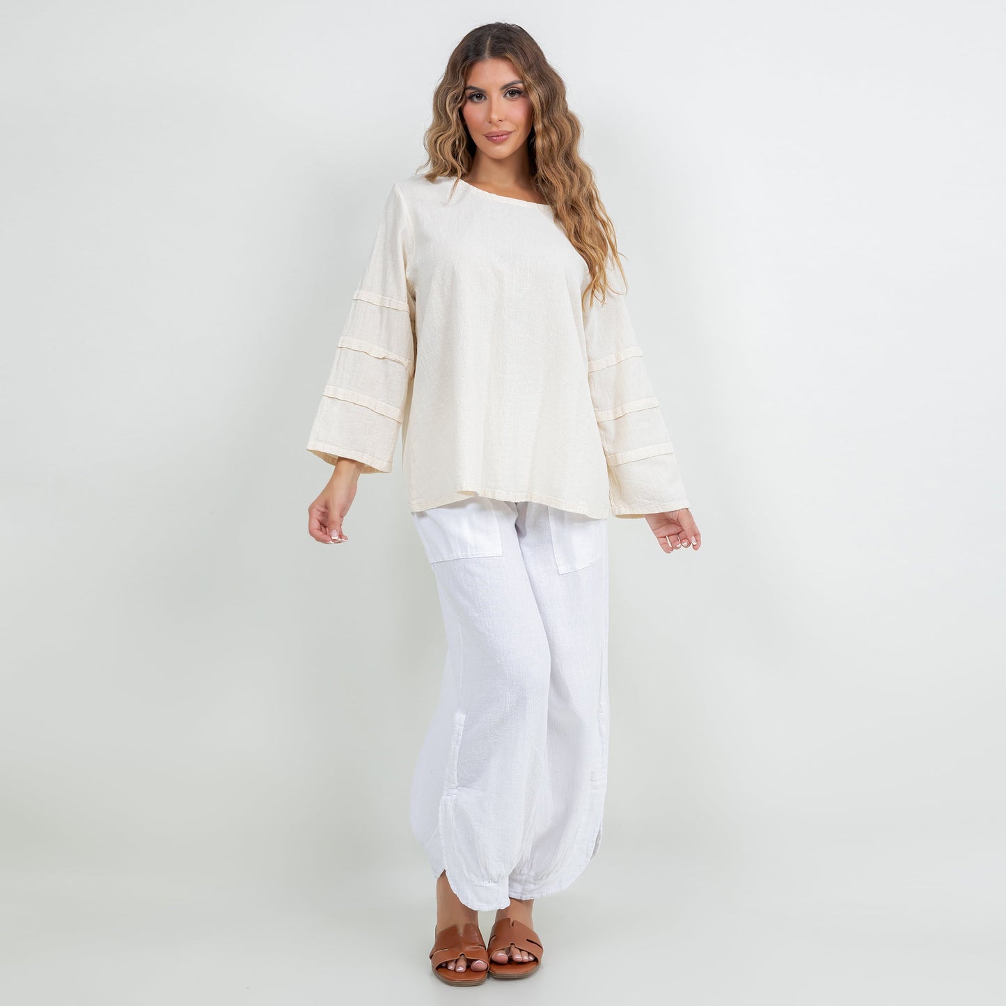Cottonways Women's Cotton Gauze Sabrina Top in Lilac Frost view 10 - Cottonways Tops