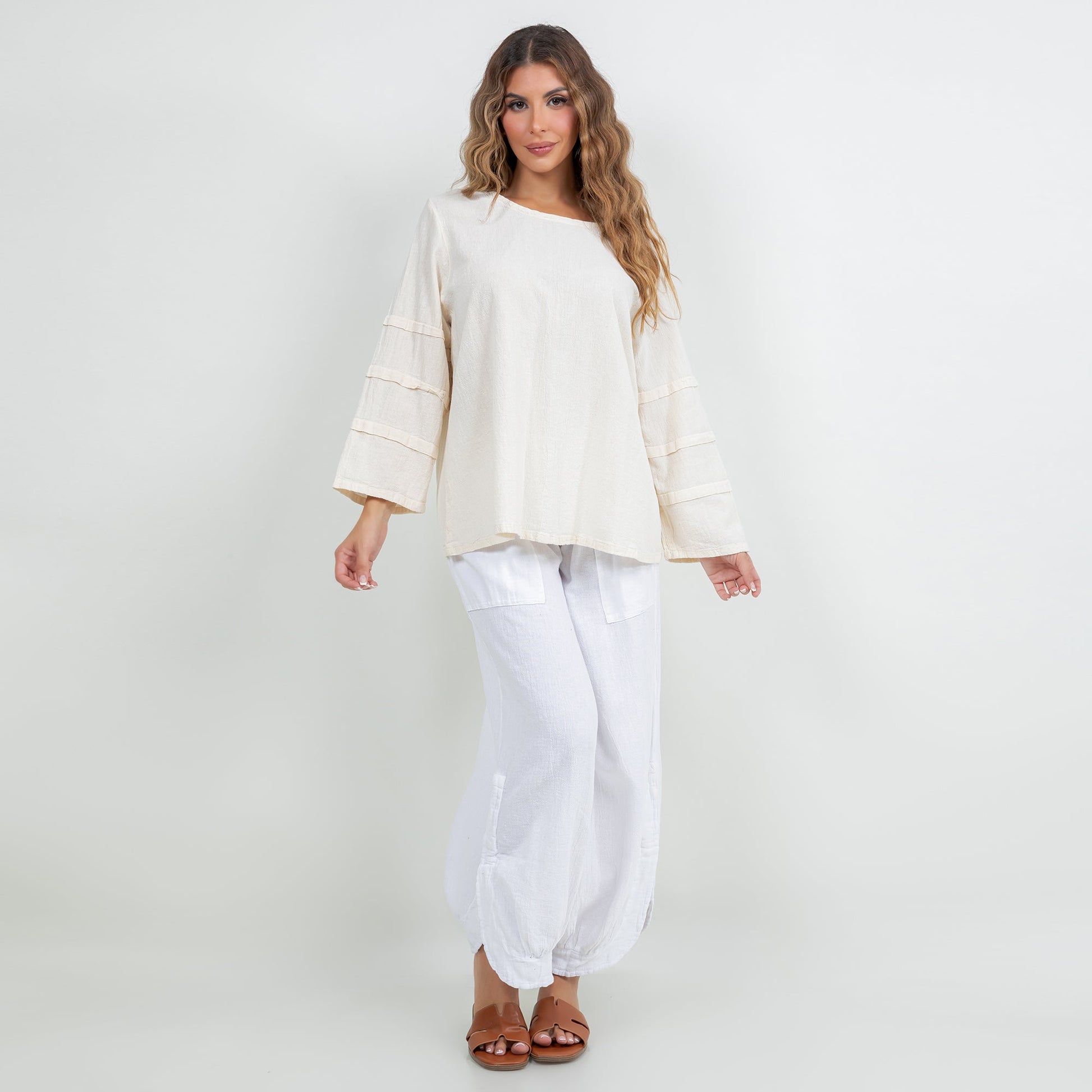 Cottonways Women's Cotton Gauze Sabrina Top in Lilac Frost view 10 - Cottonways Tops