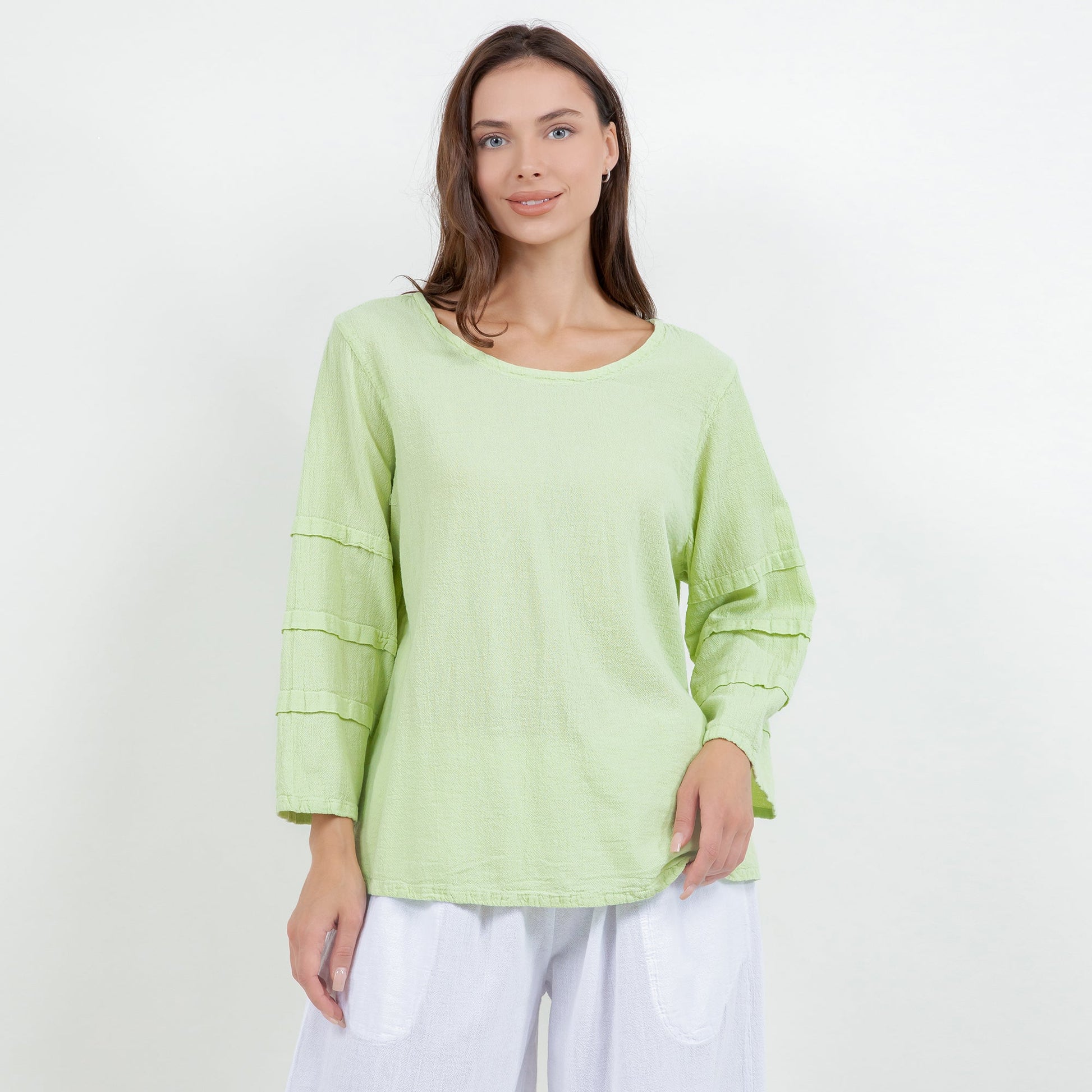 Cottonways Women's Cotton Gauze Sabrina Top in Magenta view 12 - Cottonways Tops
