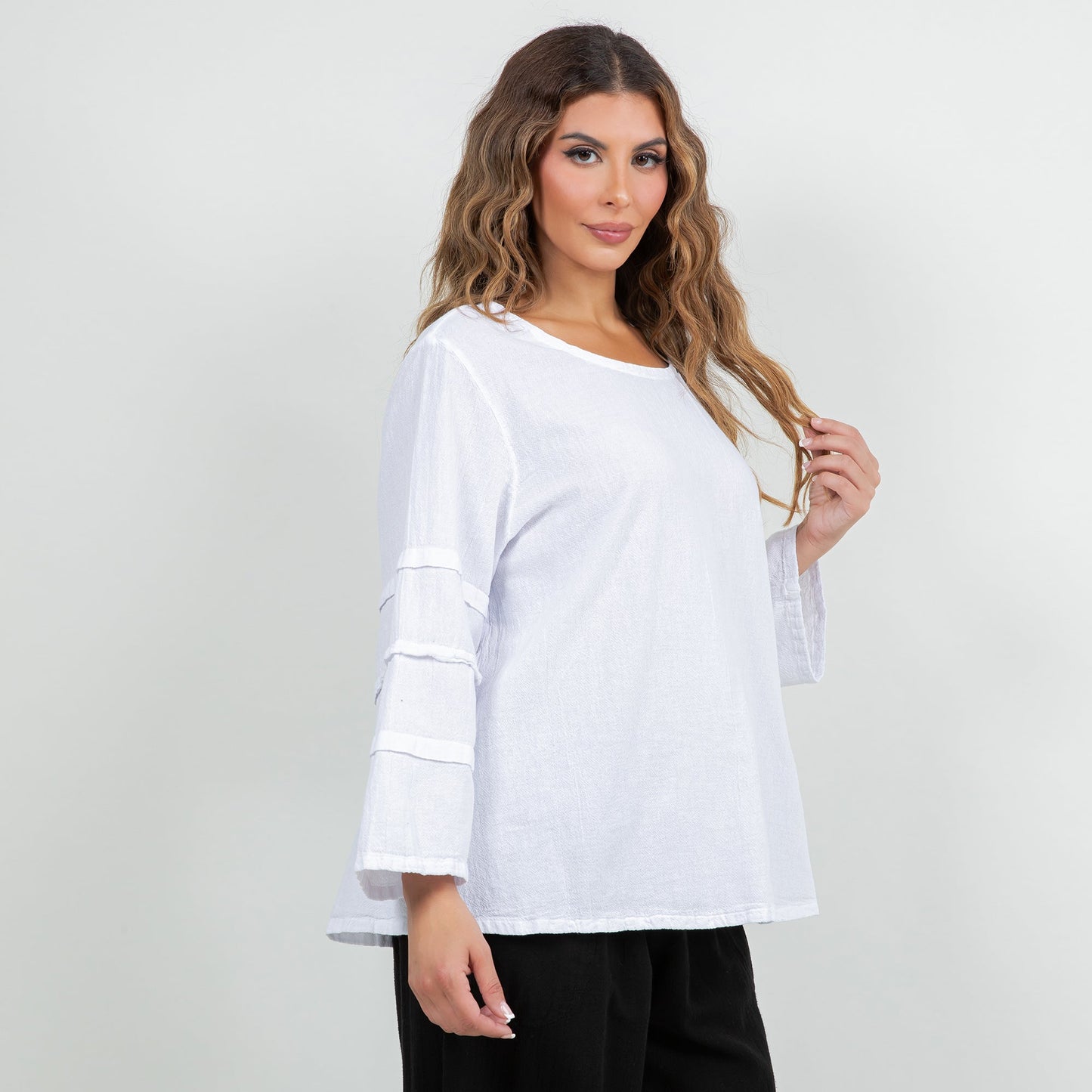 Cottonways Women's Cotton Gauze Sabrina Top in Olive view 13 - Cottonways Tops