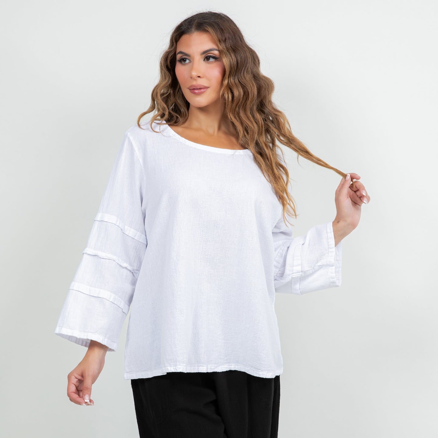Cottonways Women's Cotton Gauze Sabrina Top in Peacock view 15 - Cottonways Tops