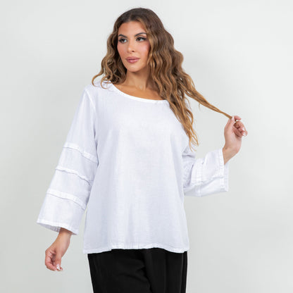Cottonways Women's Cotton Gauze Sabrina Top in Peacock view 15 - Cottonways Tops