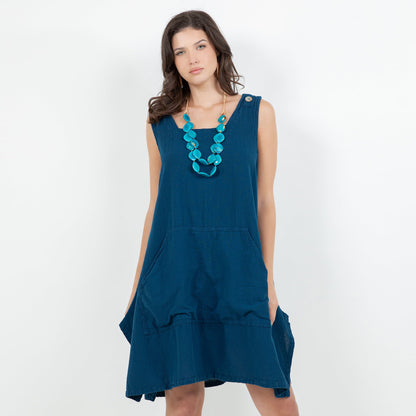 Cottonways Zizi Tunic with Pocket! 100% Cotton Gauze Top in Crystal/OSFM view 8 - Cottonways Tops