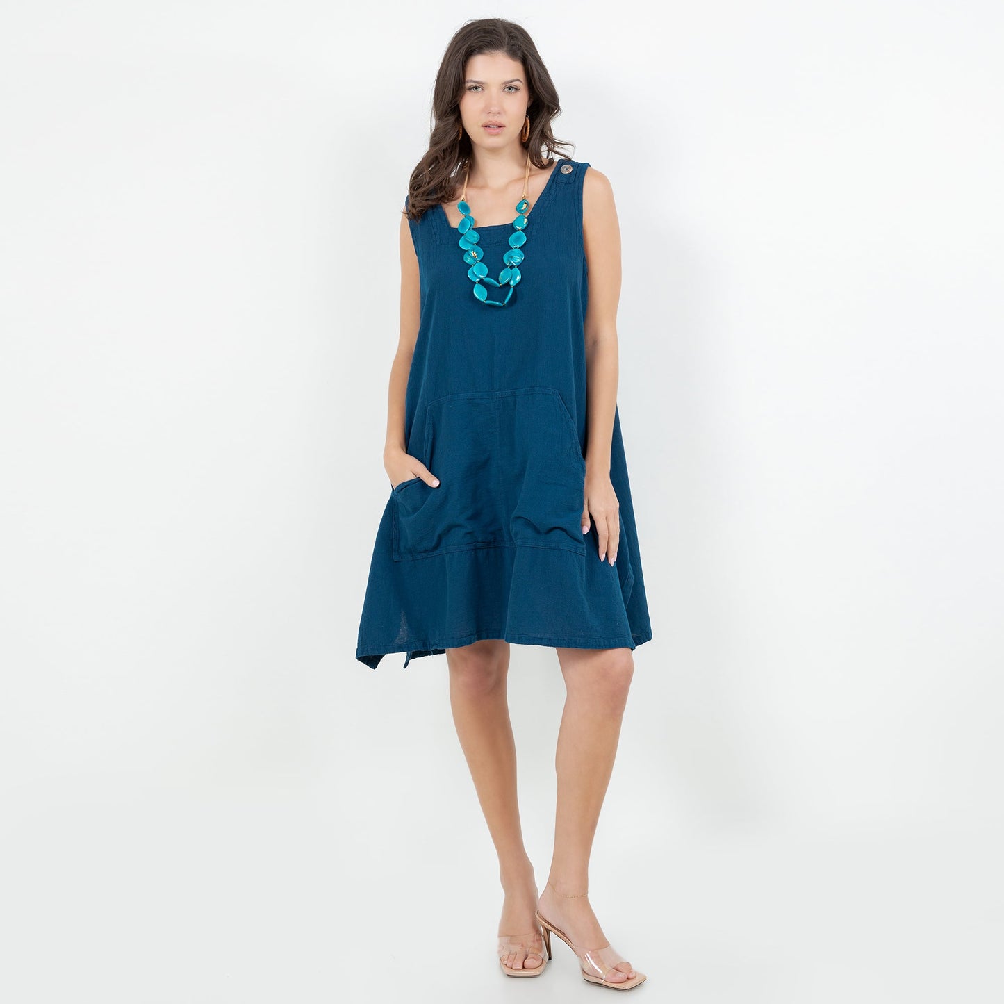 Cottonways Zizi Tunic with Pocket! 100% Cotton Gauze Top in Eggplant/ OSFM view 9 - Cottonways Tops