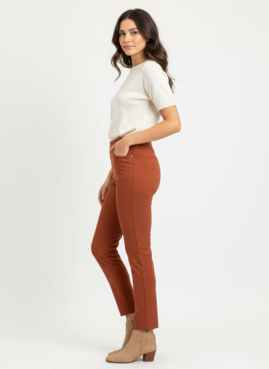Counterparts Pull on Solid Pants in Sienna view 2 - Counterparts Pants Pull On (bottom)