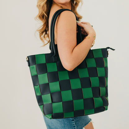 Courtney Checkered Tote in Checkered Black - Courtly Check To Go Tote (bag)