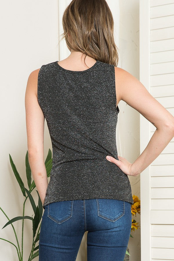 Cowl Neck Lurex Top view 5 - Lurex Cowl Neck Top