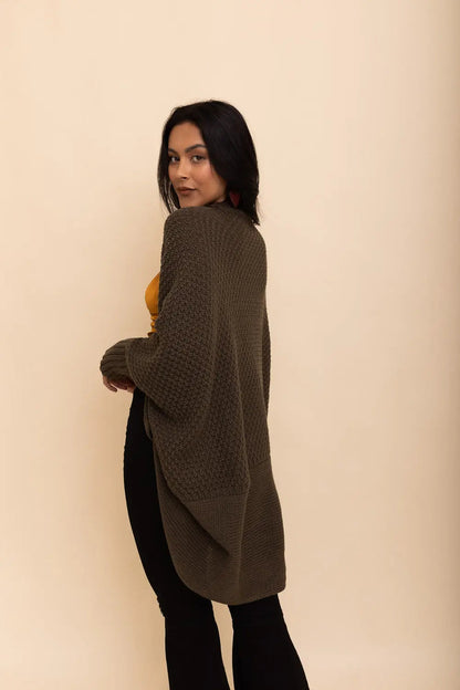 Cozy Chic Bat Wing Bliss Knit Cardigan Top - MeeeShop Women's Fashion