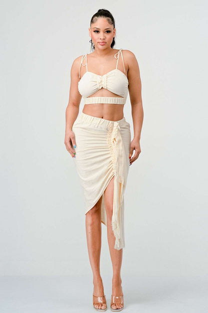 Cream Dream Ruched Set view 4 - The Dream.Collection Cream (one-piece)