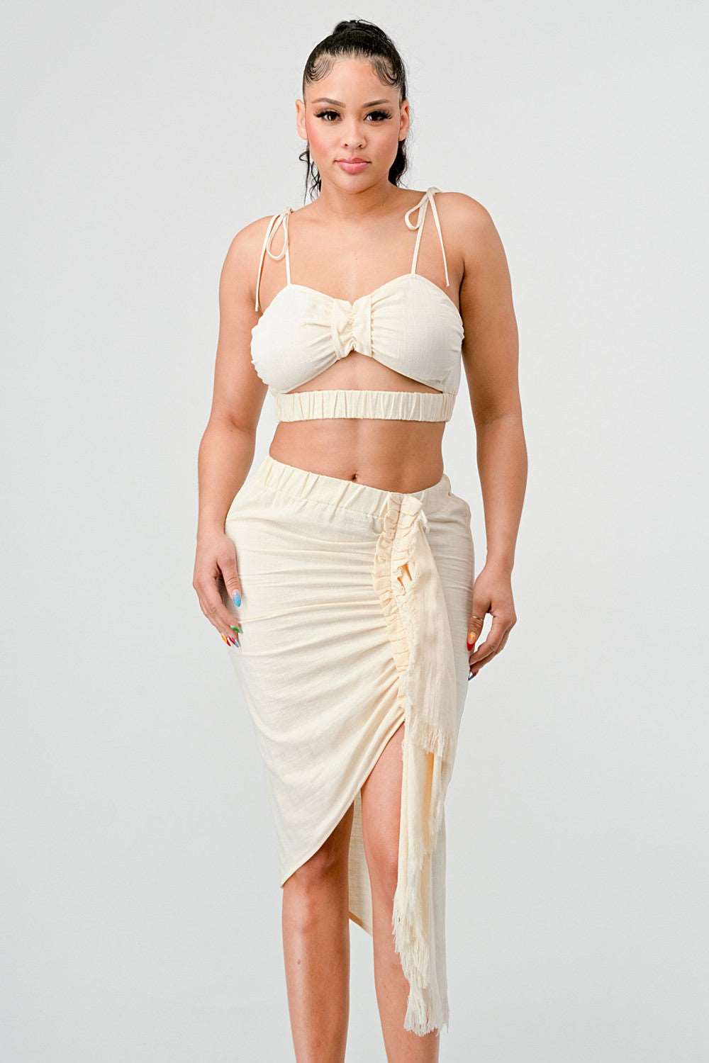 Cream Dream Ruched Set view 5 - The Dream.Collection Cream (one-piece)