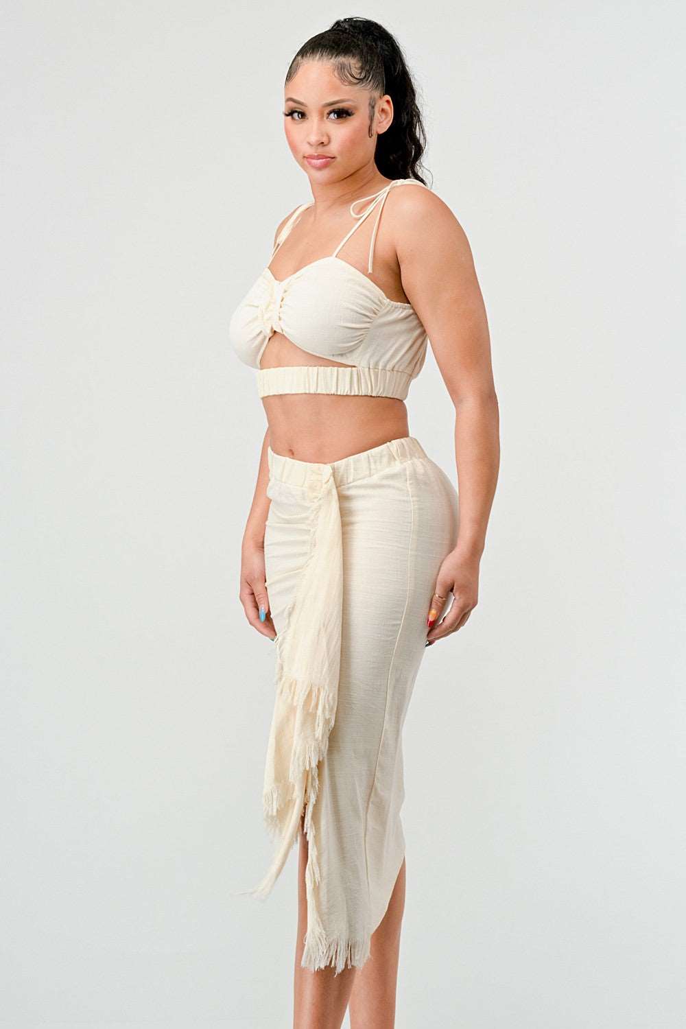 Cream Dream Ruched Set view 7 - The Dream.Collection Cream (one-piece)