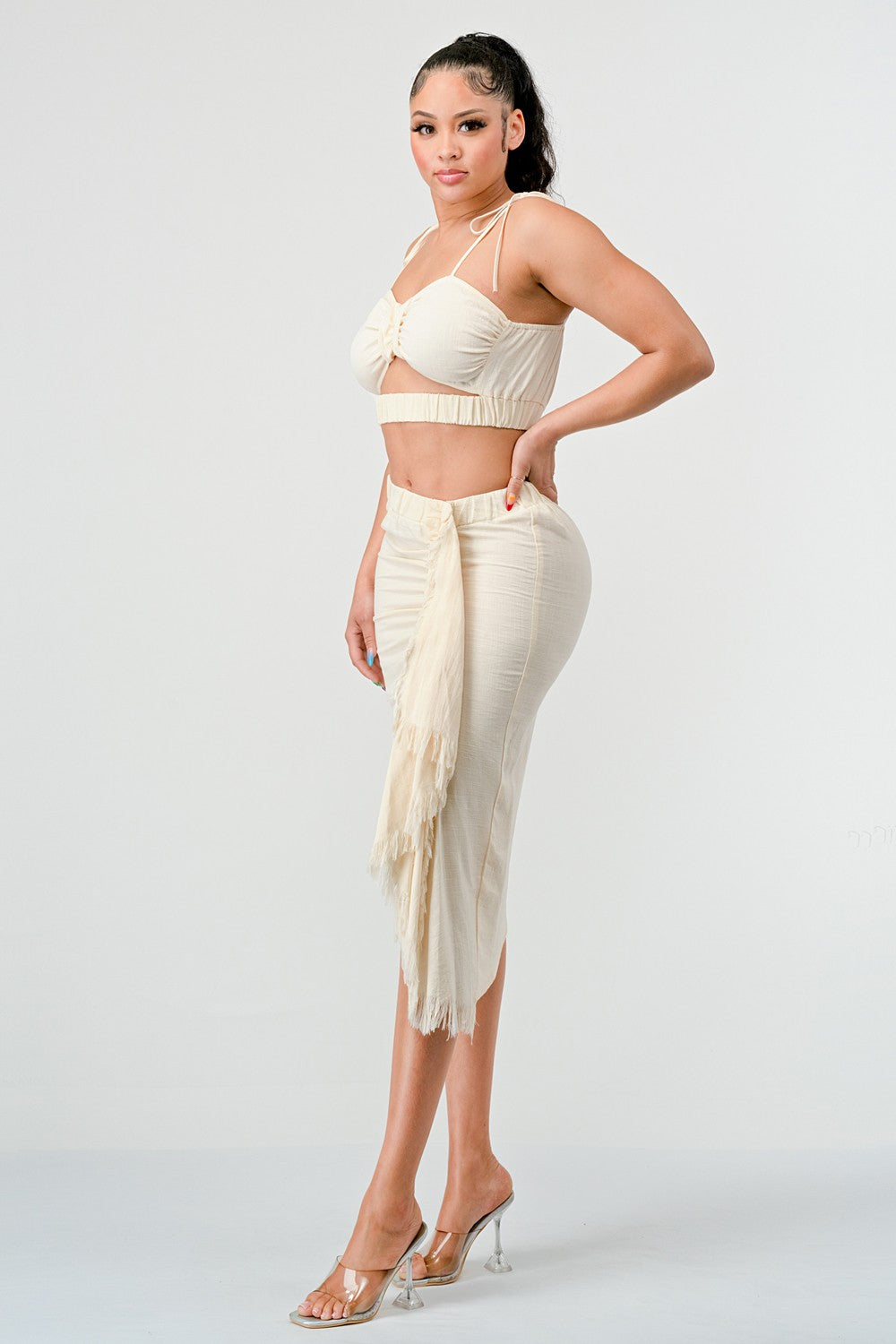Cream Dream Ruched Set view 8 - The Dream.Collection Cream (one-piece)