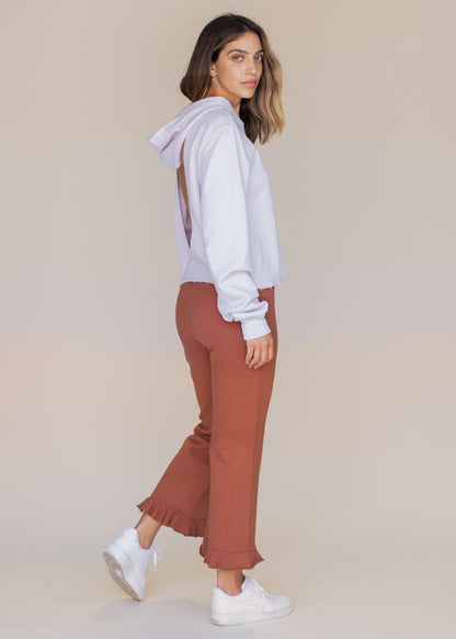 Cropped Frill Sweatpant in XS view 2 (bottom)