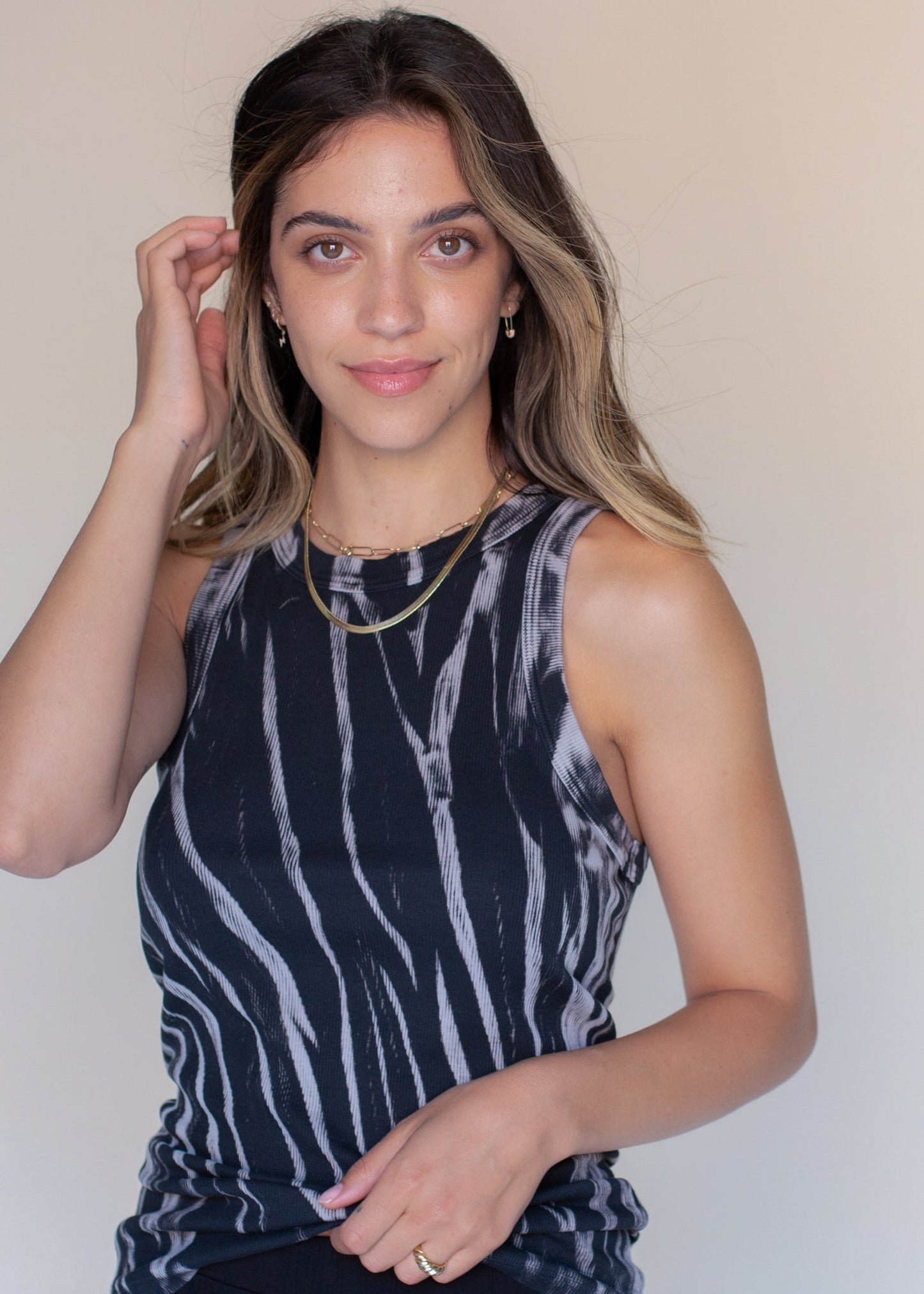 Cropped High Neck Rib Tank in XS view 6 - High Cropped Tank Top