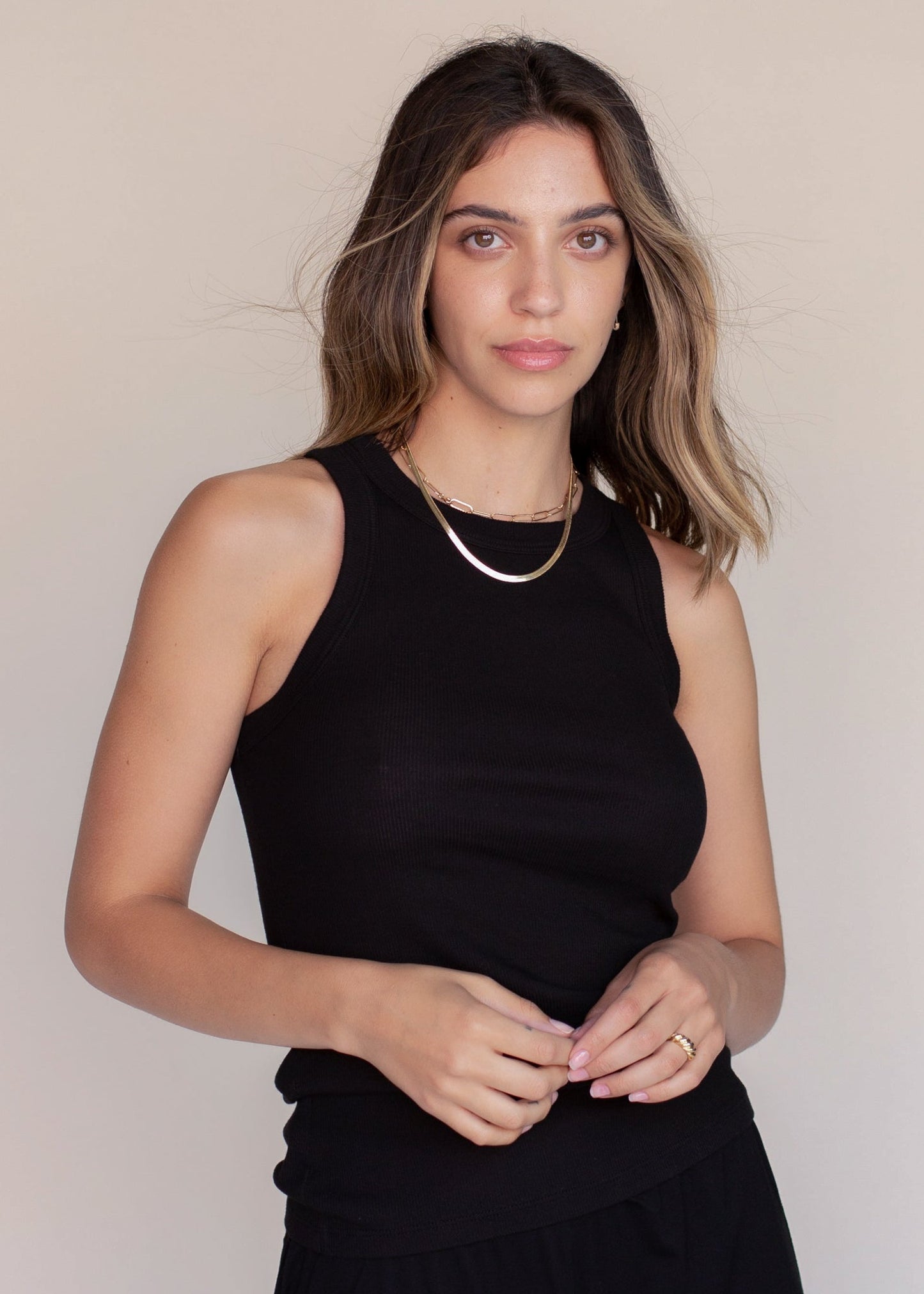 Cropped High Neck Rib Tank in XS view 7 - High Cropped Tank Top