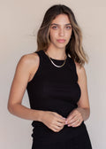 Cropped High Neck Rib Tank XS view 7 (top) - high cropped tank top, cropped tank high neck, high croppe - shop at us.meeeshop