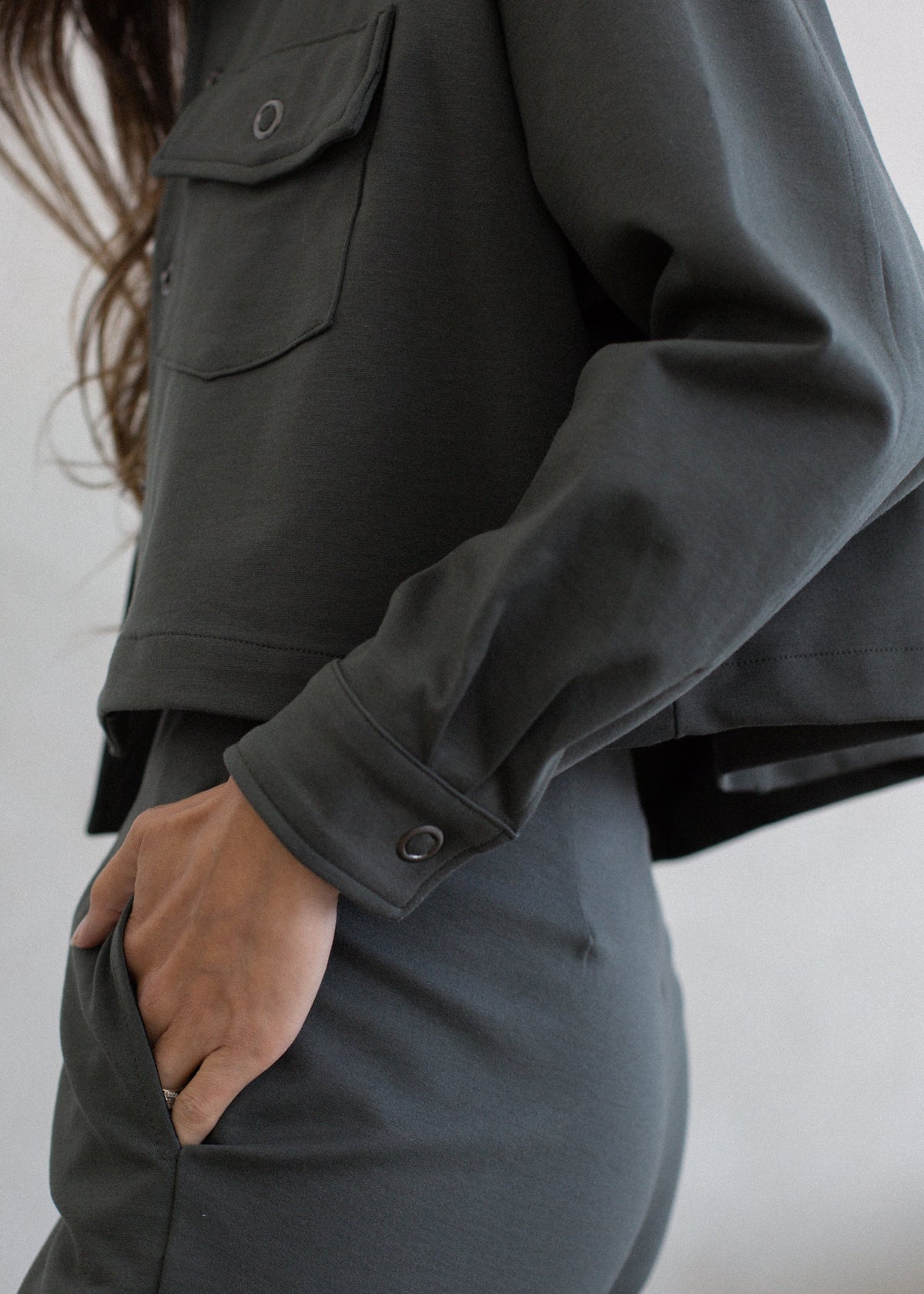 Cropped Worker's Jacket - MeeeShop Women's Fashion