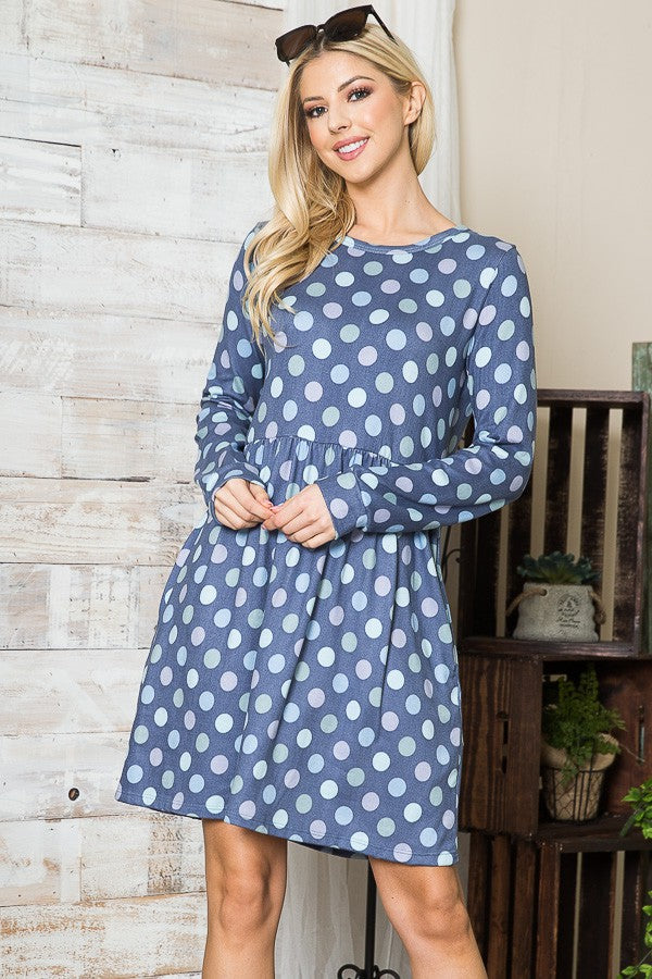 Cross Back Polka Dot Dress with Pockets view 9 - Pol Dress