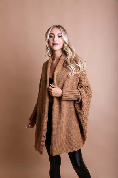 Cuddly Bat Sleeve Knit Cardigan