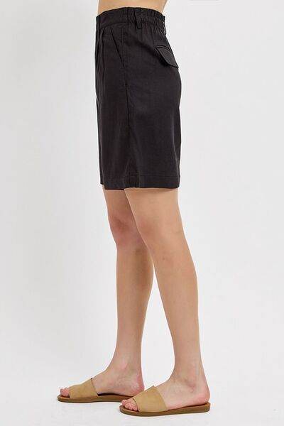 RISEN High Rise Pleated Front Shorts - us.meeeshop